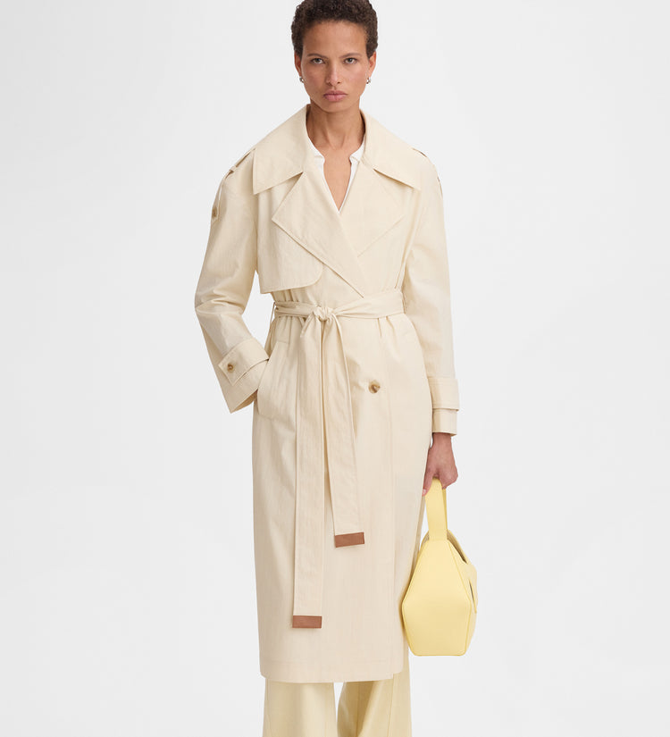Technical fabric trench coat