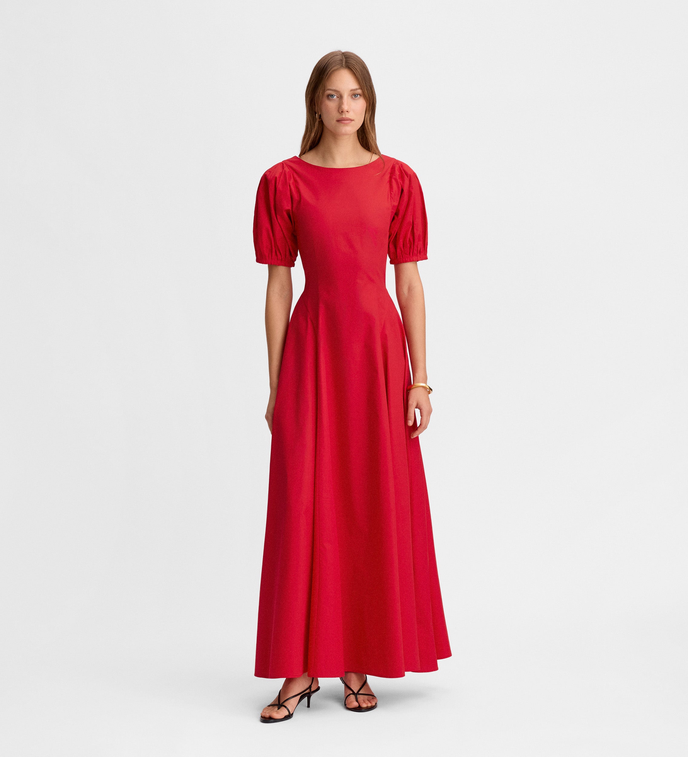 Vestido largo manga abullonada