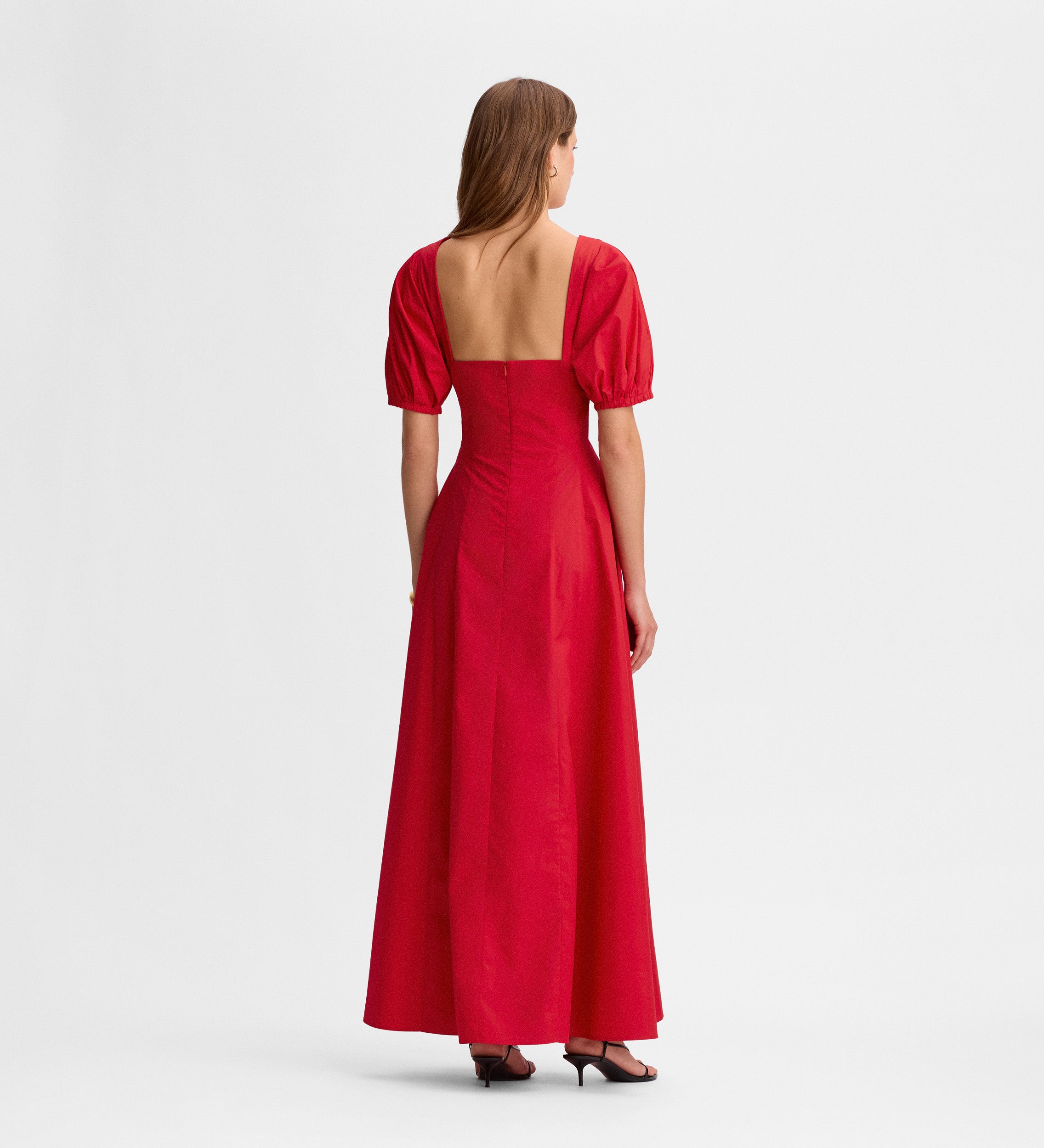 Vestido largo manga abullonada