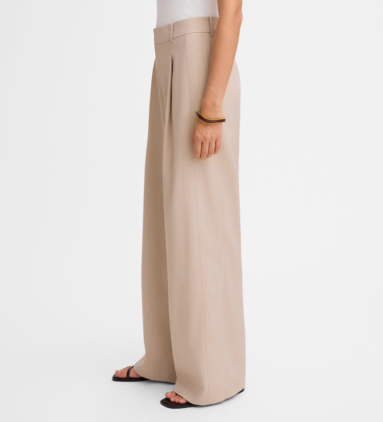 Wide-leg pleated pants