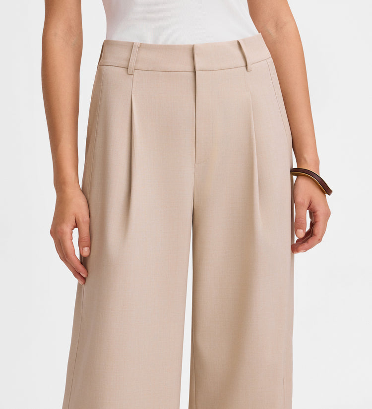 Wide-leg pleated pants