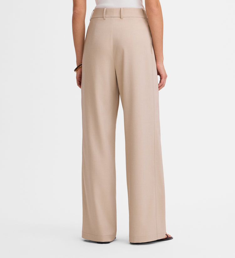 Wide-leg pleated pants