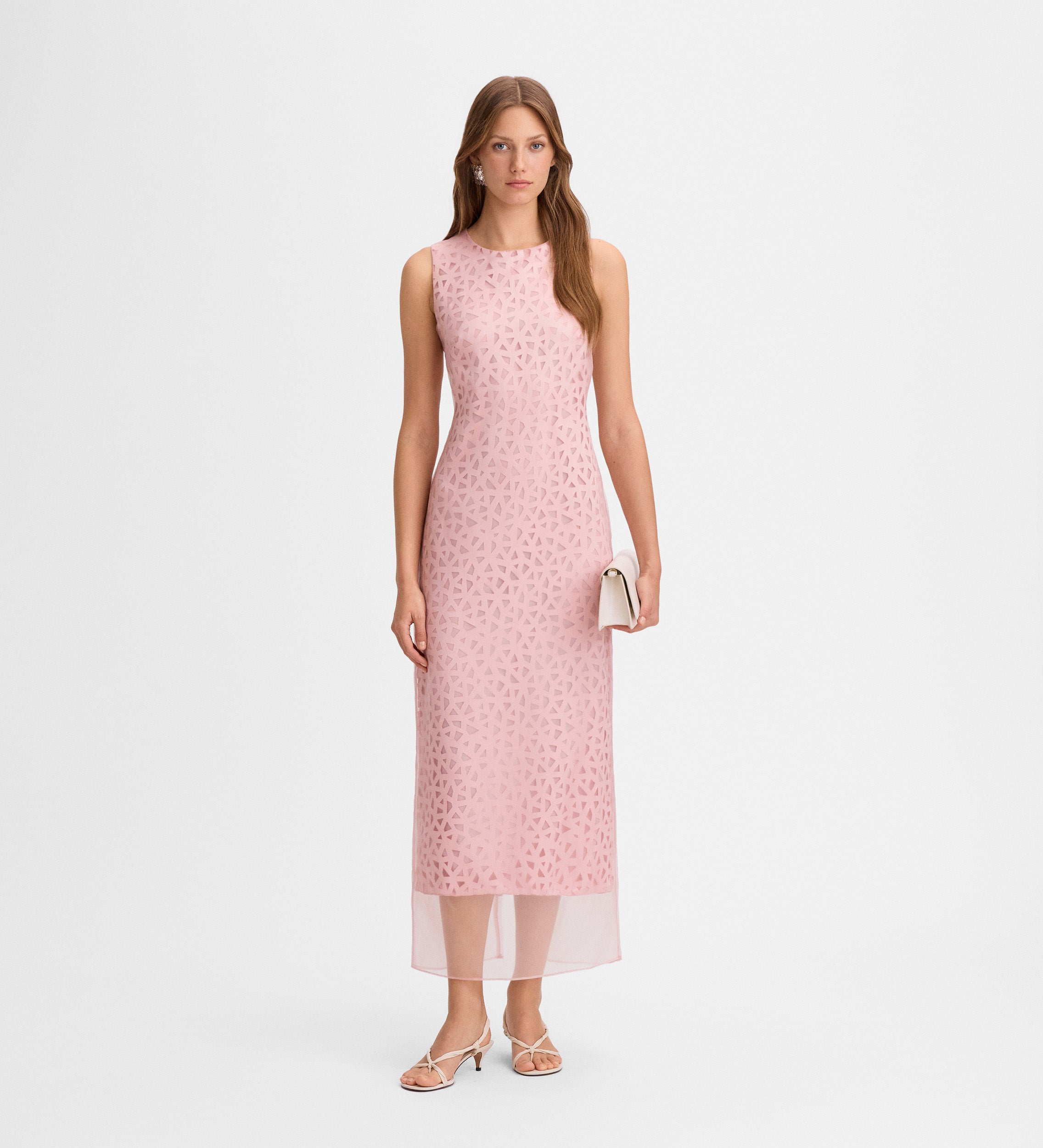 Vestido satén troquelado