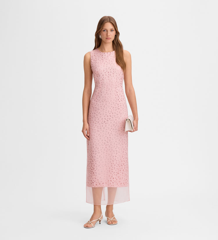 Vestido satén troquelado