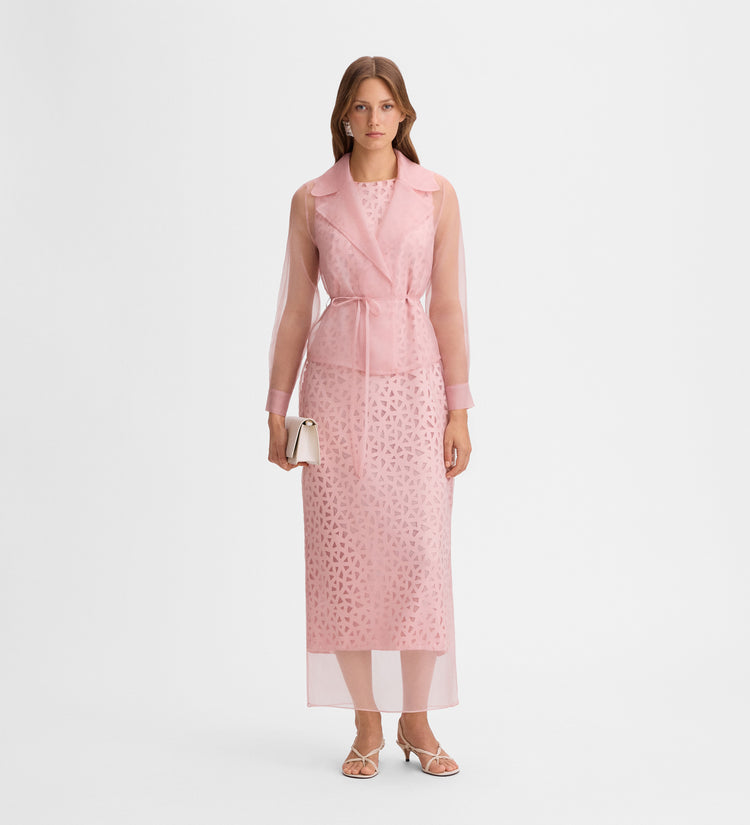 Vestido satén troquelado
