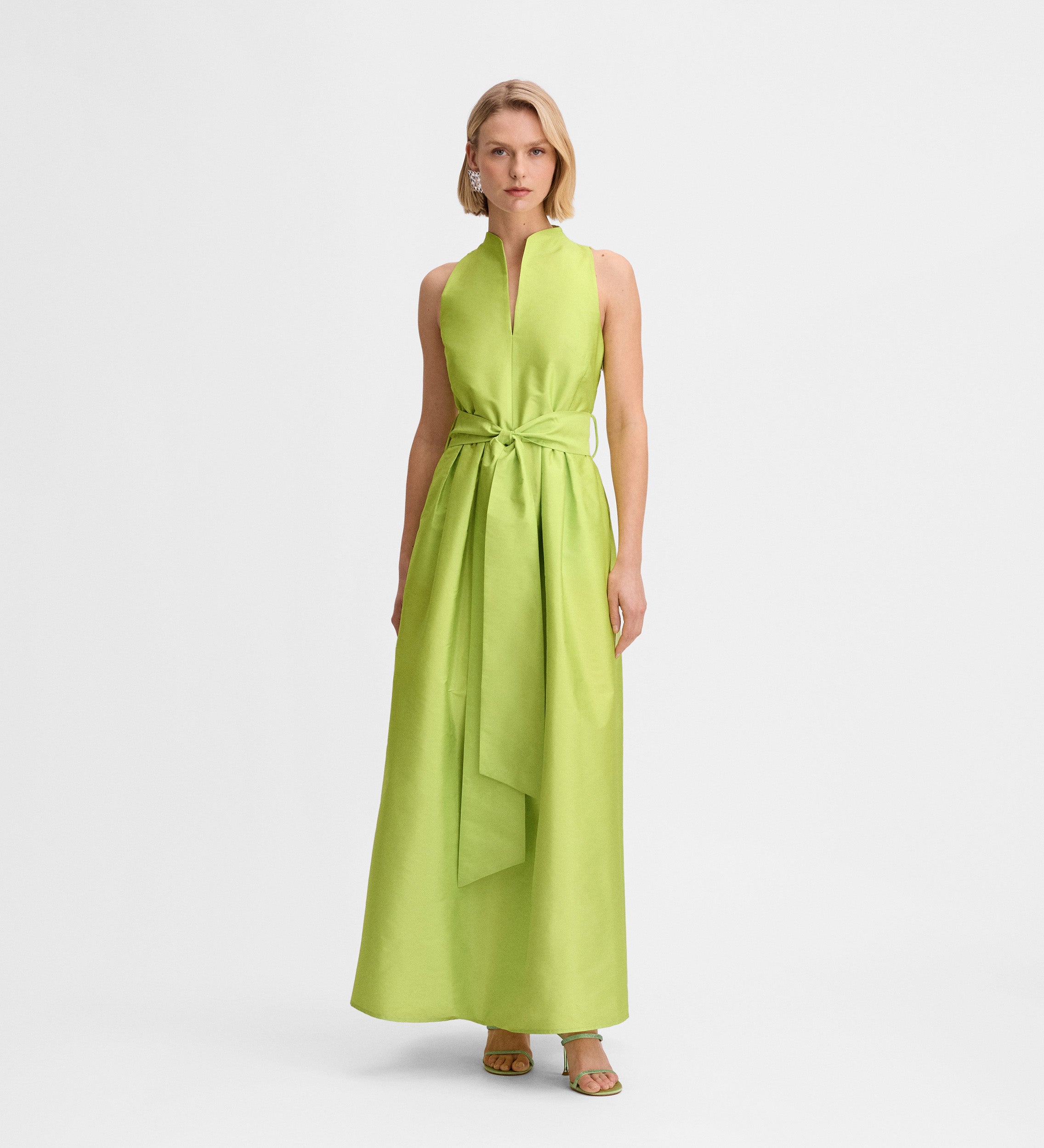 Vestido largo tafetán