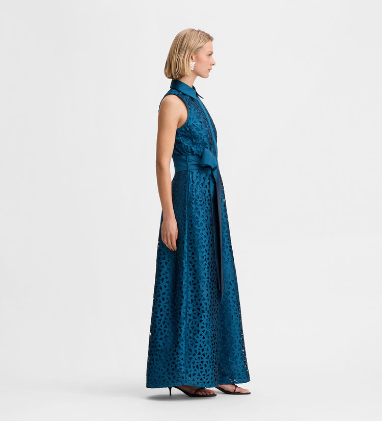 Long taffeta dress