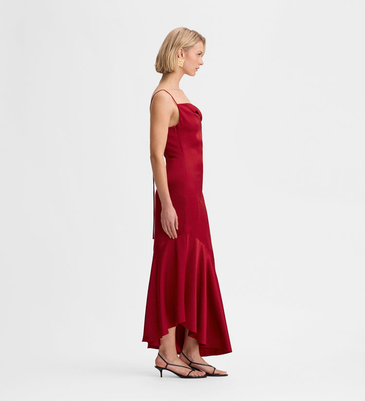 Robe asymétrique satin