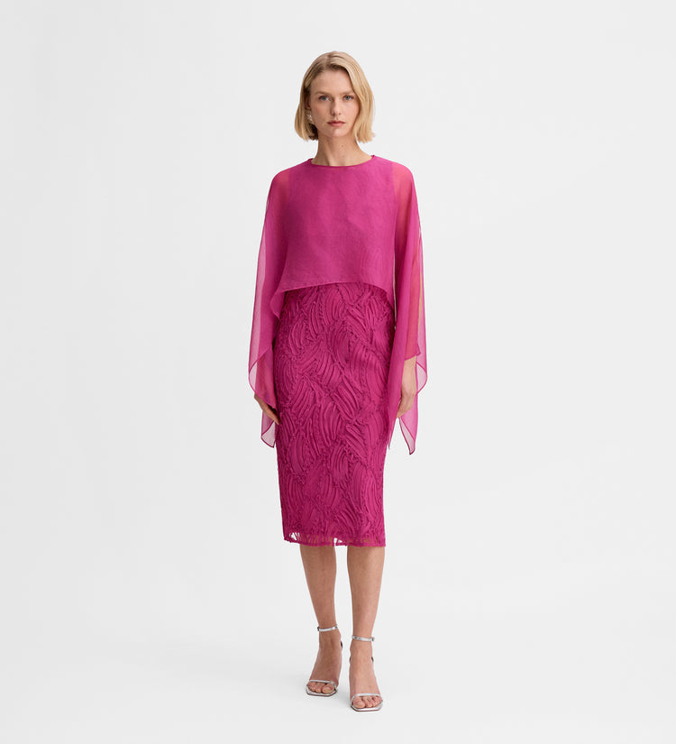 Poncho court en mousseline