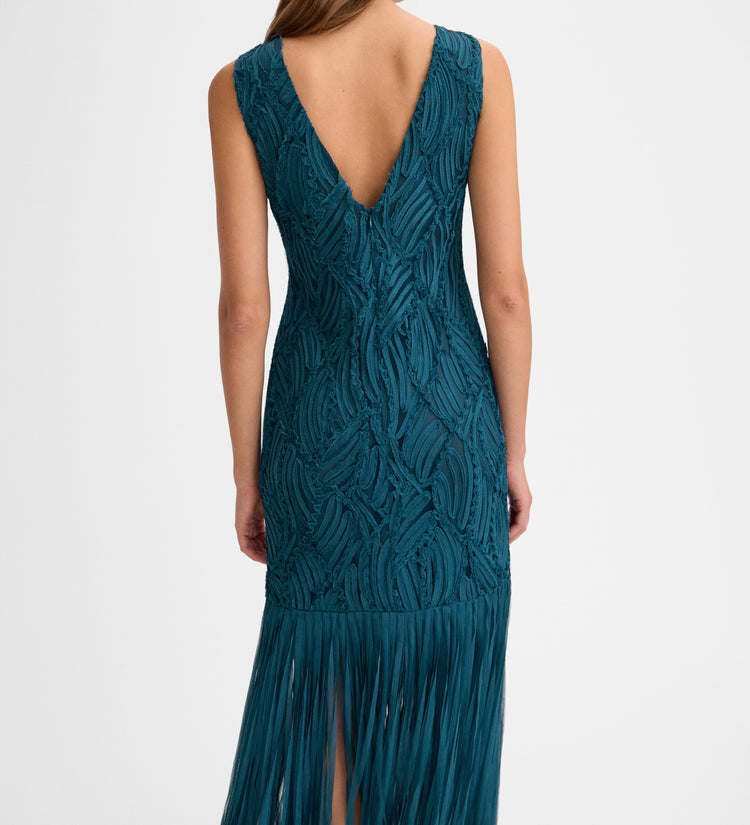 Robe longue à franges