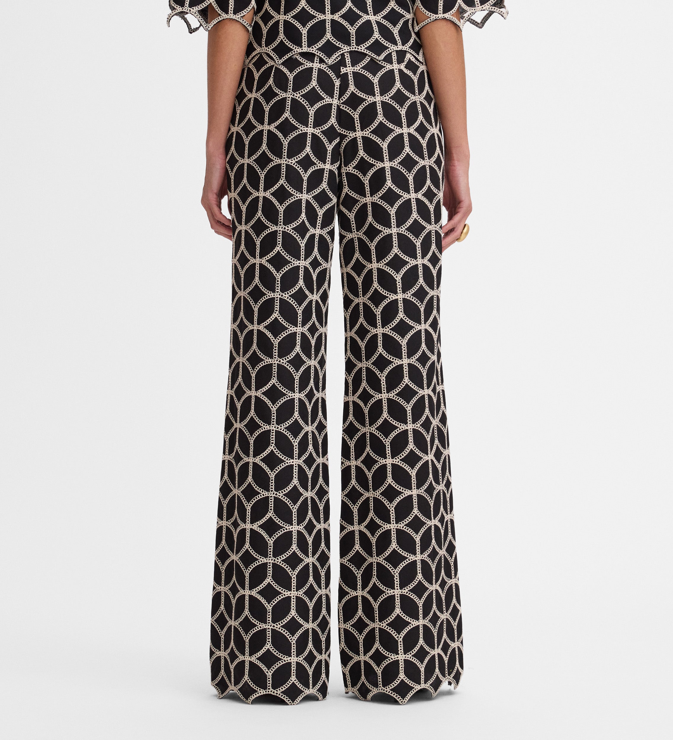 Pantalón palazzo bordado