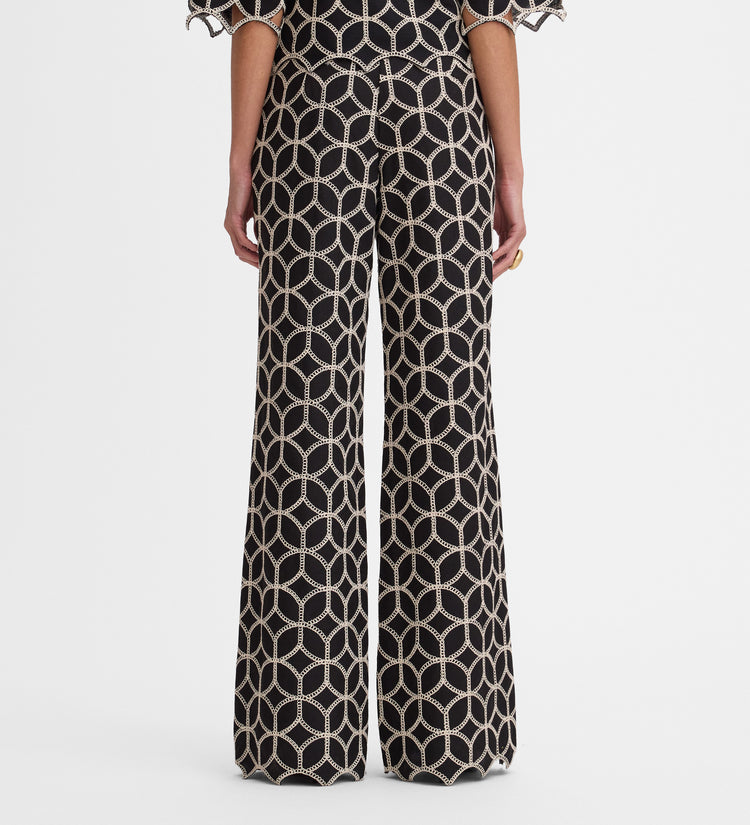 Pantalon palazzo brodé