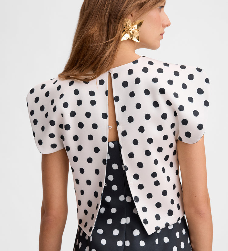 Top en satin imprimé