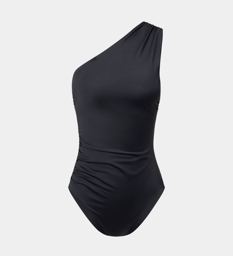 Maillot bain asymétrique ceinture décorative