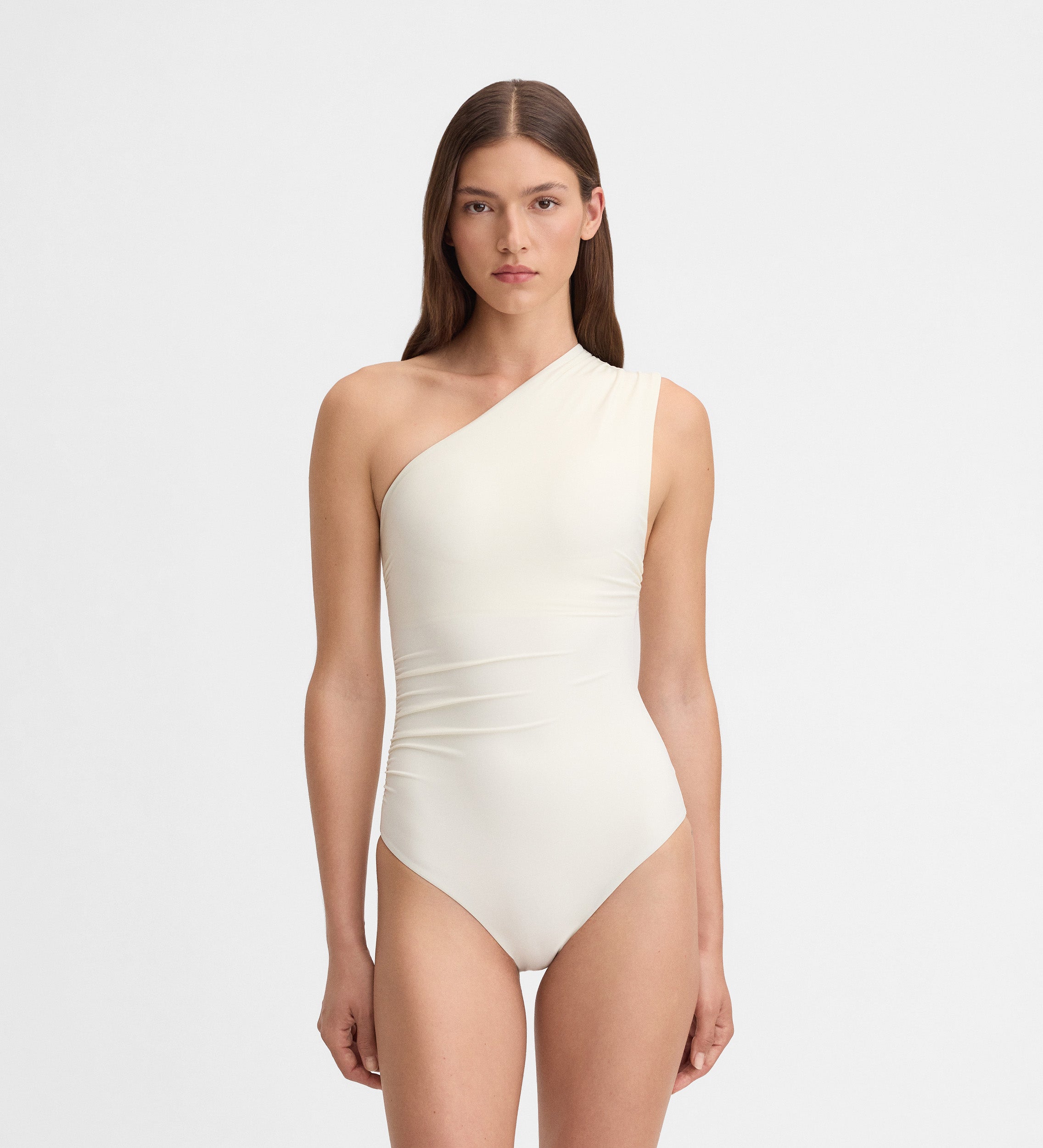 Bañador asimétrico cinturón decorativo