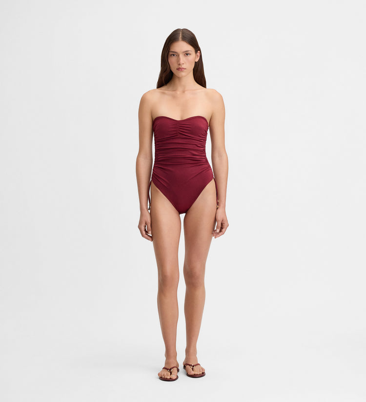 Bañador bandeau drapeado