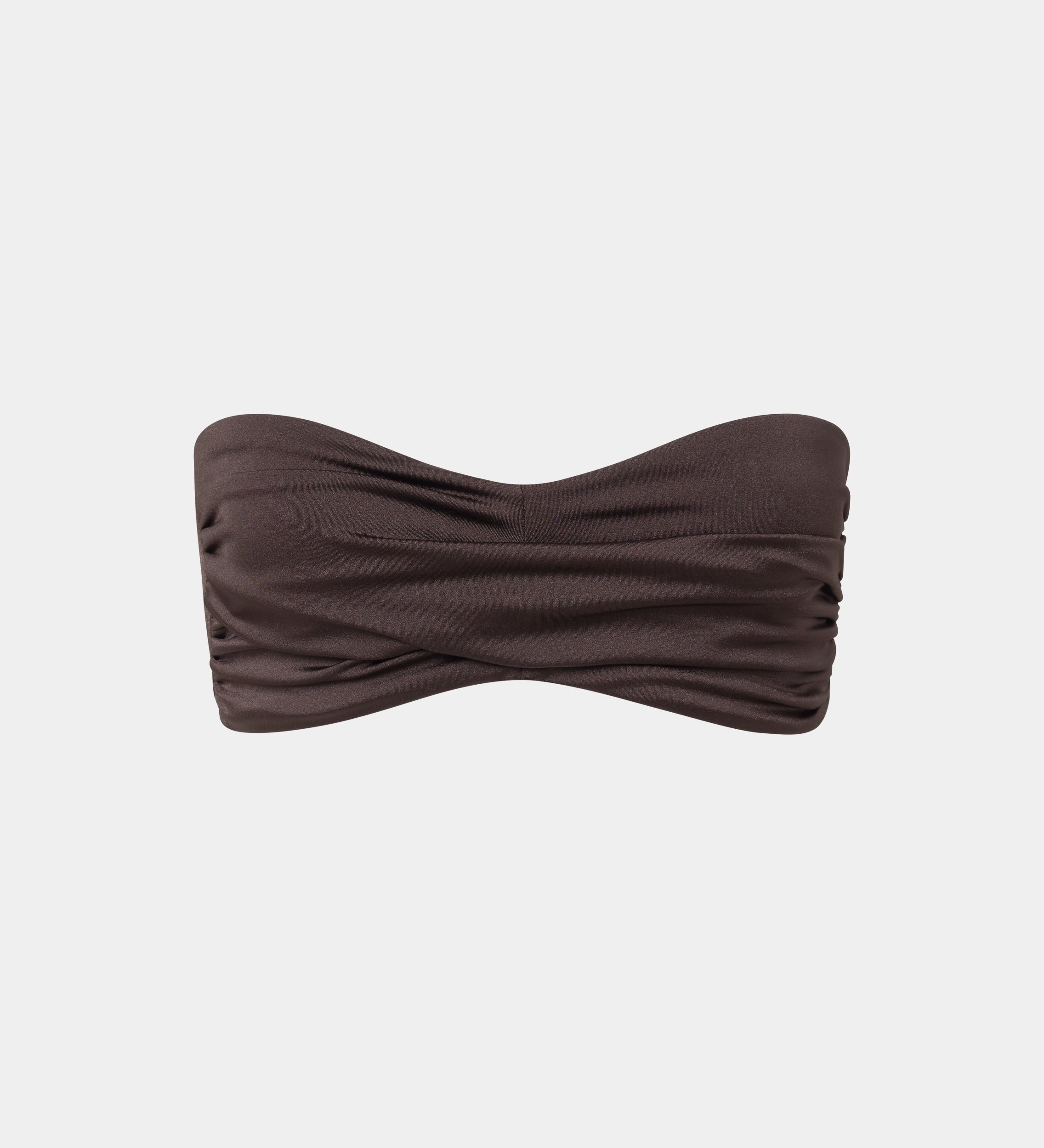 Draped bandeau bikini top