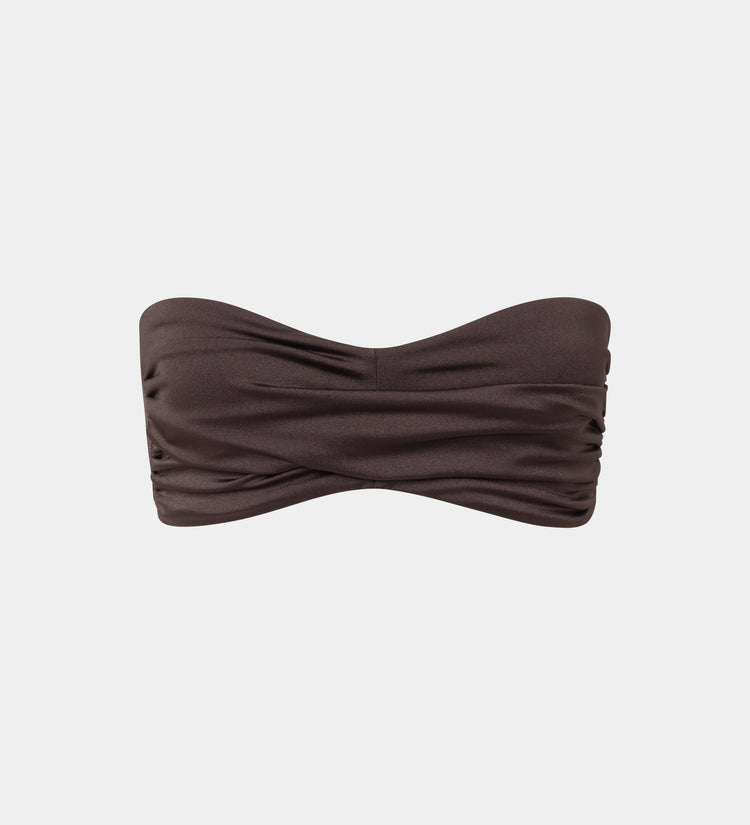 Top bikini bandeau drapeado