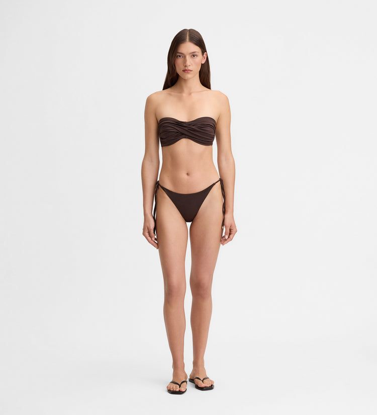 Top bikini bandeau drapeado