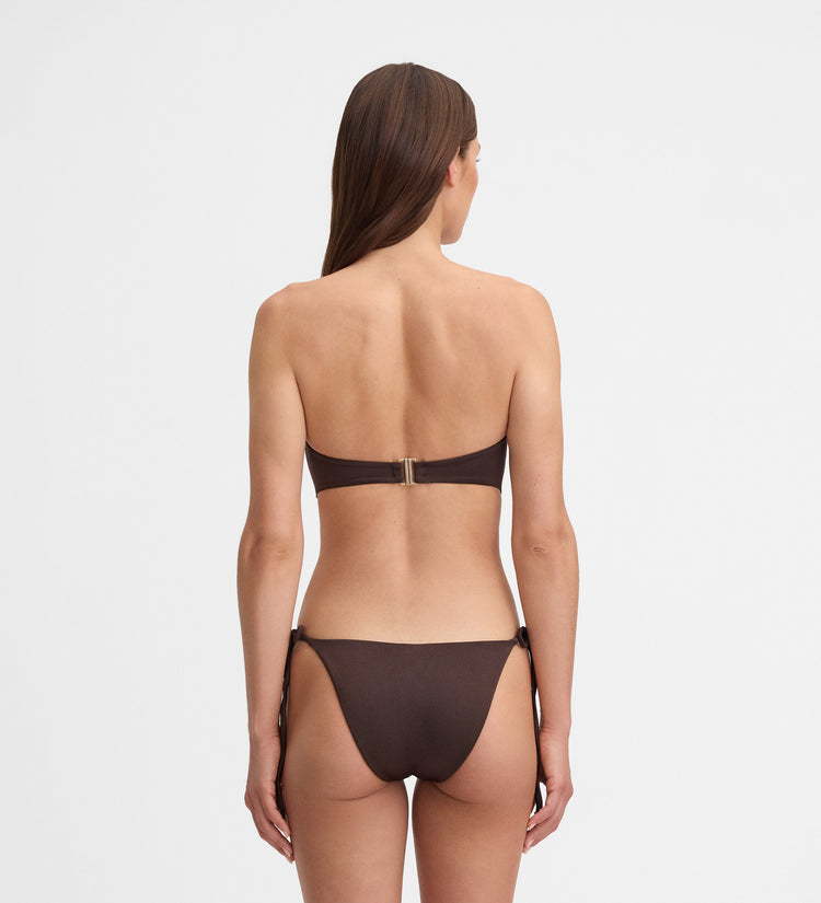 Top bikini bandeau drapeado