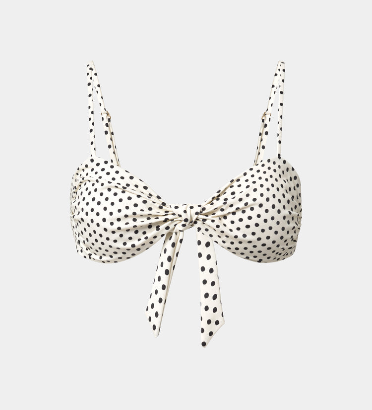 Top bikini fruncido estampado