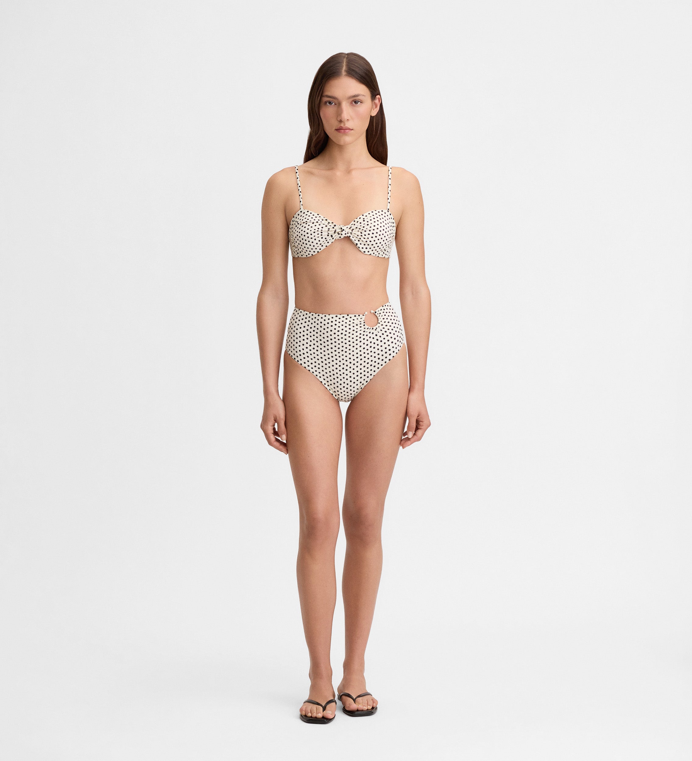 Haut de bikini froncé imprimé