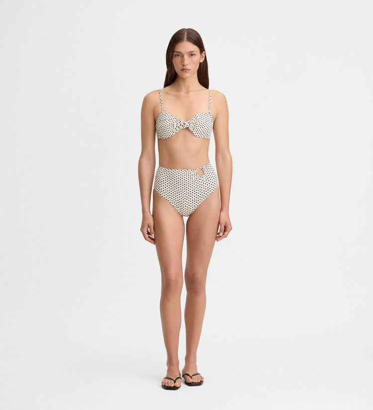 Top bikini fruncido estampado