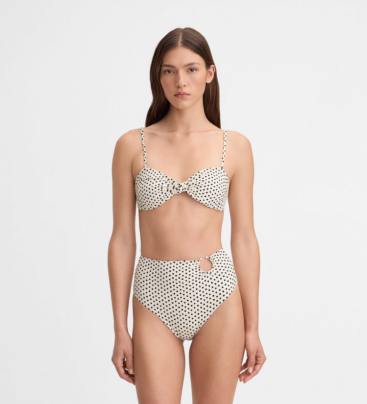 Top bikini fruncido estampado