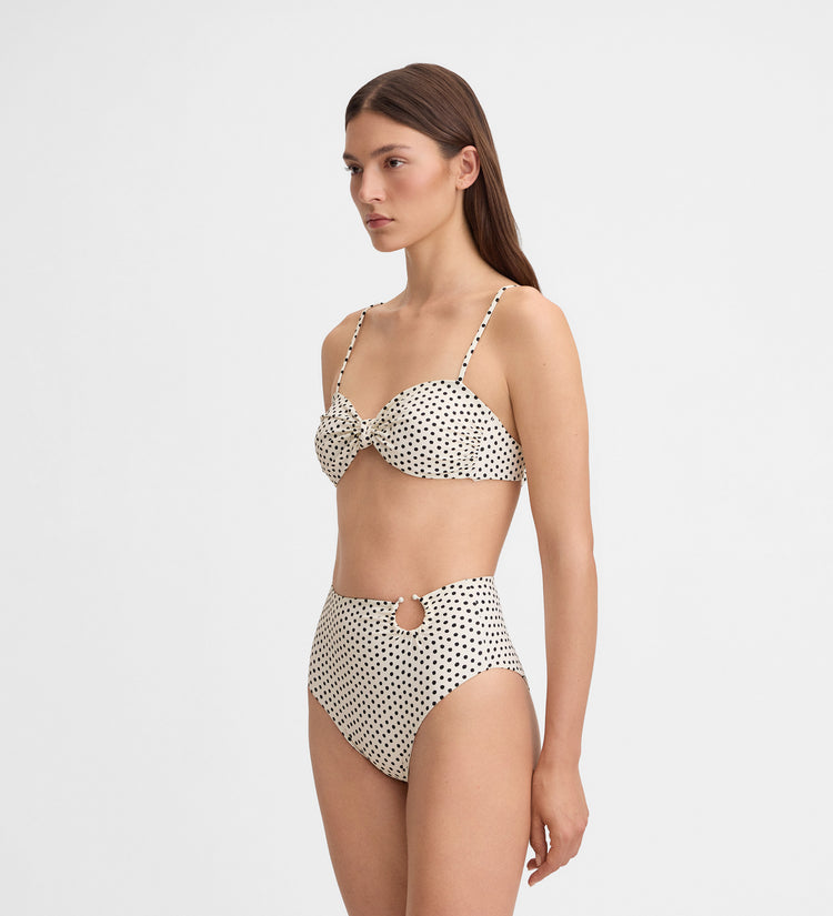 Top bikini fruncido estampado