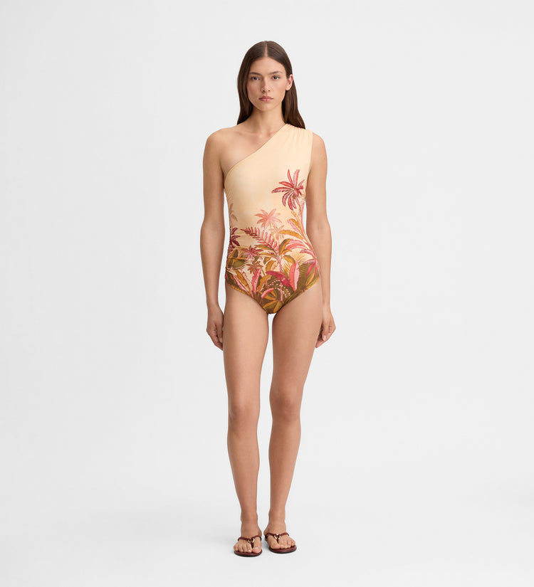 Maillot de bain imprimé asymétrique