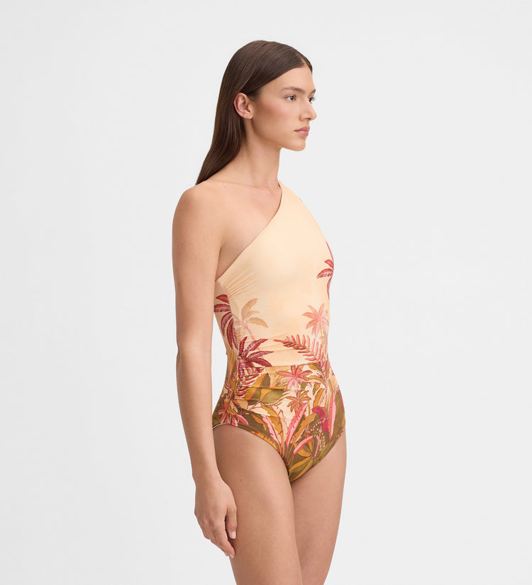 Maillot de bain imprimé asymétrique