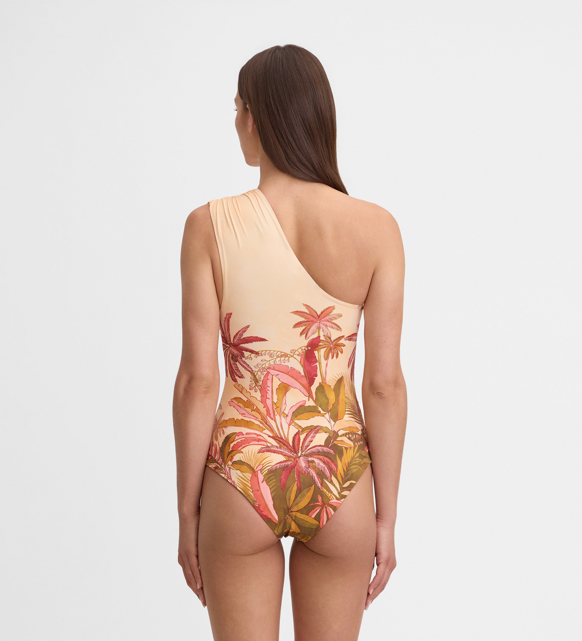 Bañador estampado escote asimétrico