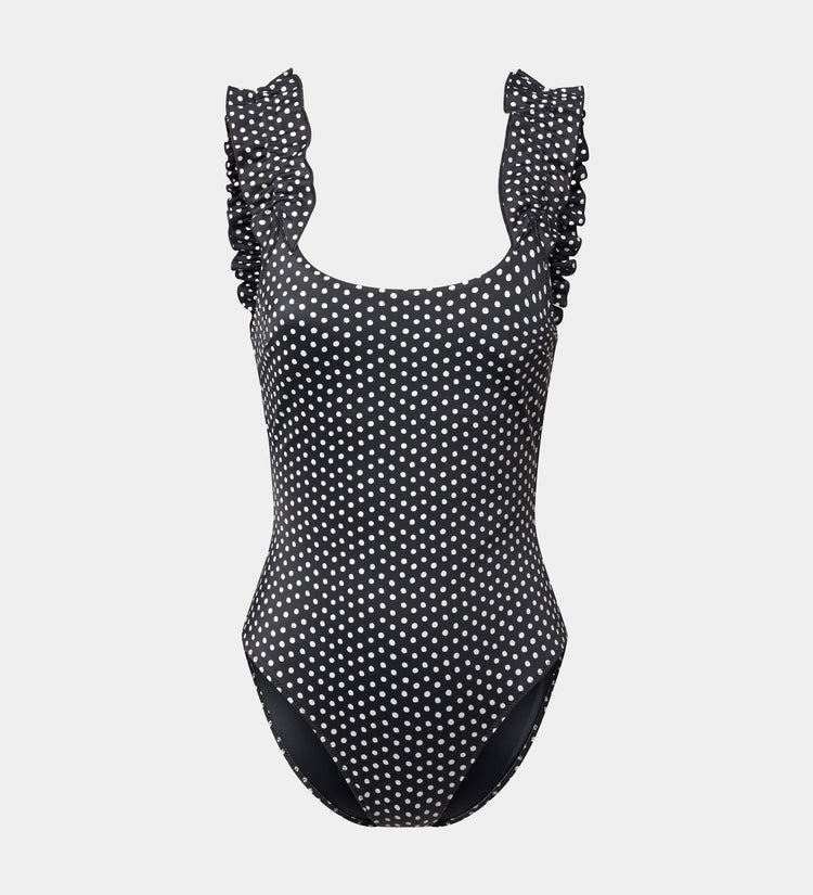Maillot de bain imprimé mini-volants