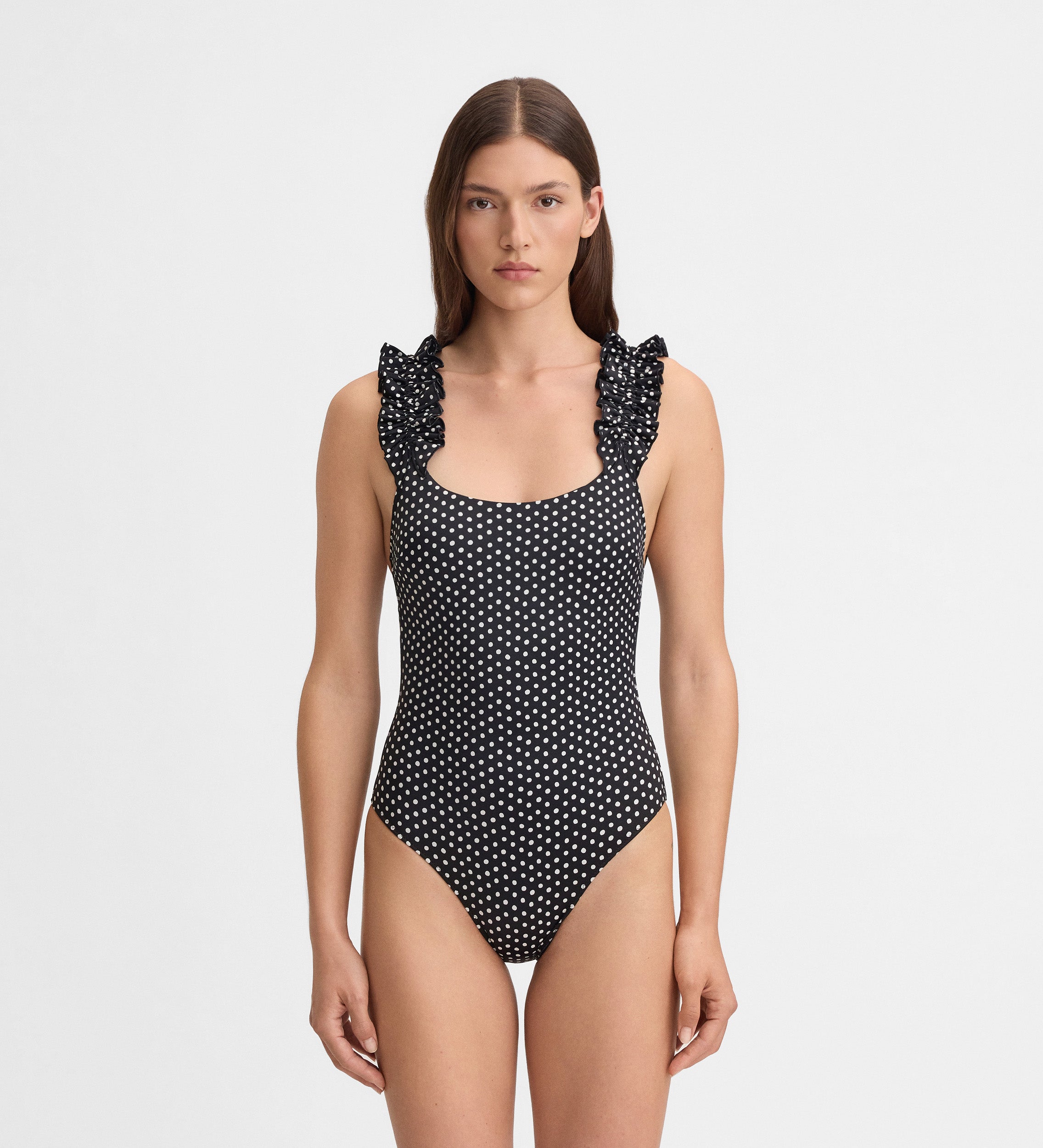 Bañador estampado mini volantes