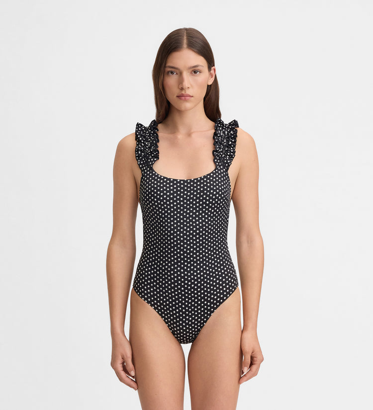 Maillot de bain imprimé mini-volants