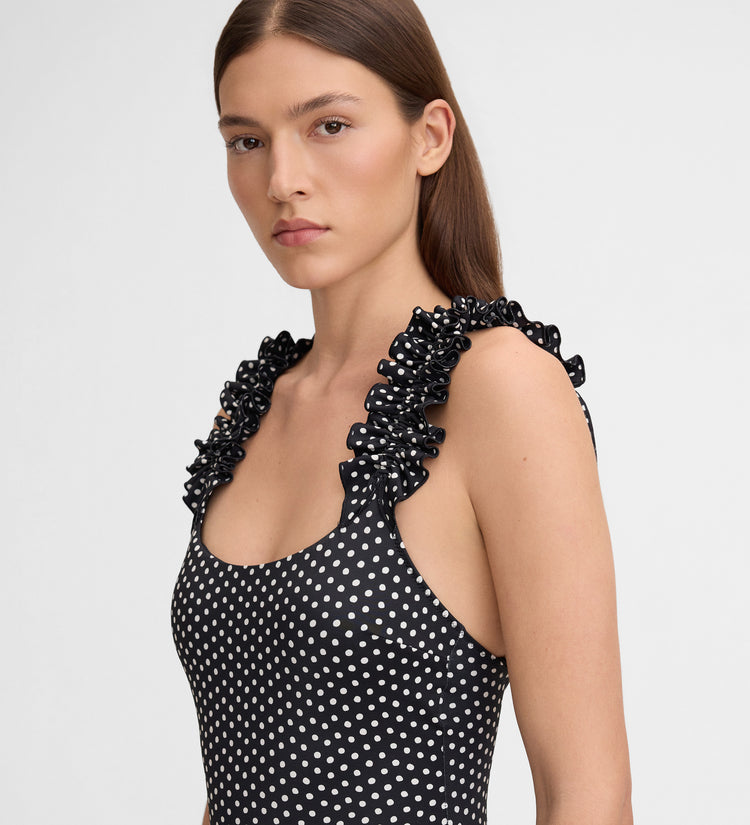 Maillot de bain imprimé mini-volants