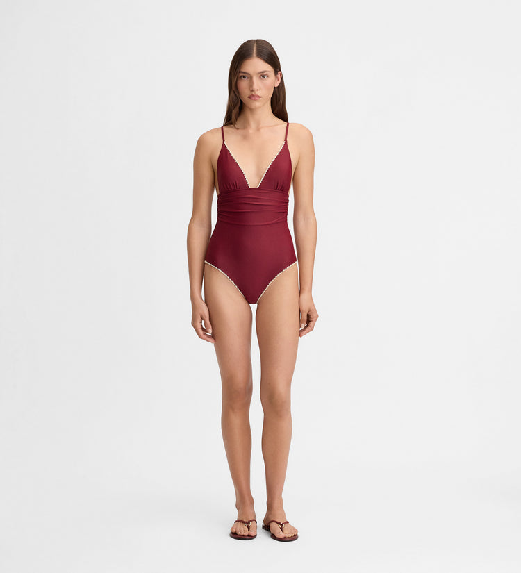 Plunge v-neck swimsuit