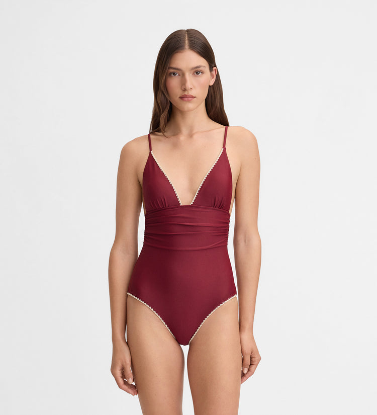 Plunge v-neck swimsuit