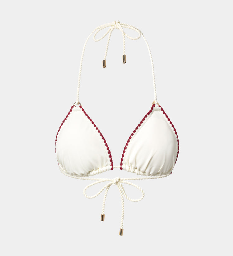 Top bikini pespuntes decorativos