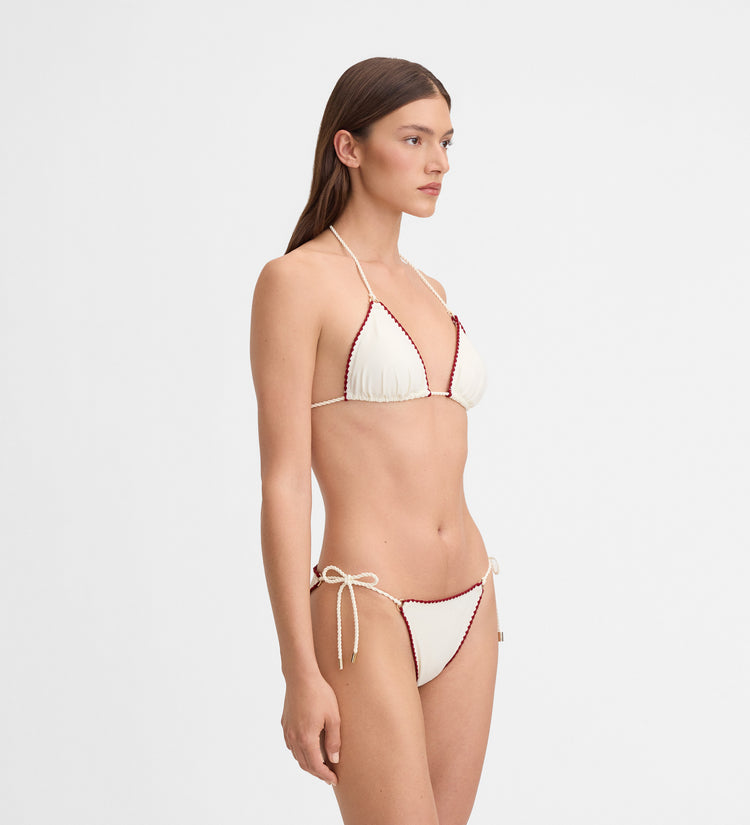 Top bikini pespuntes decorativos