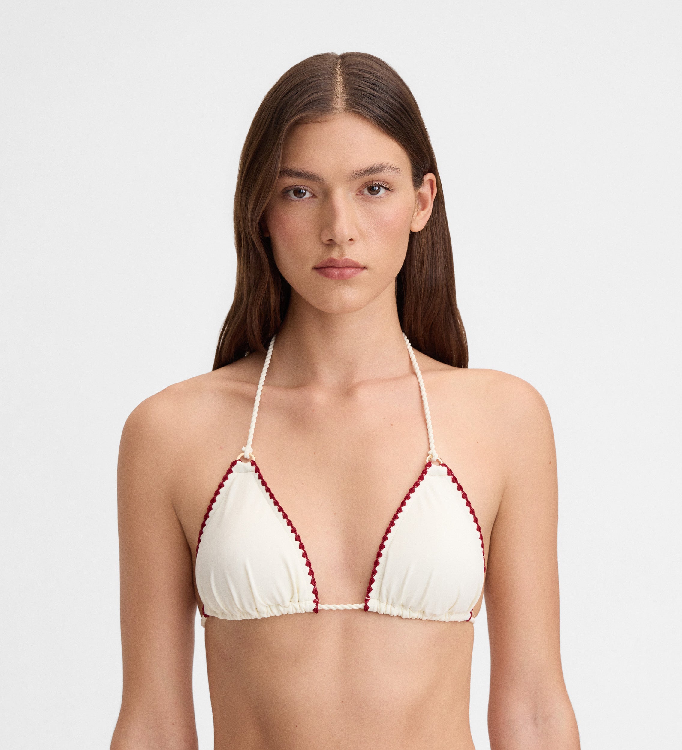 Top bikini pespuntes decorativos