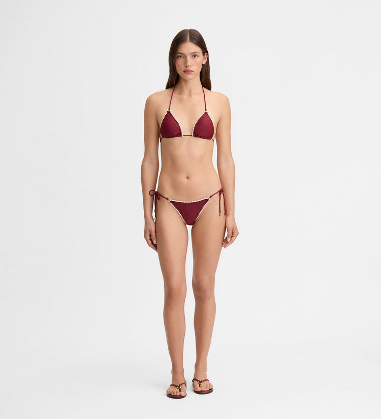 Bas de bikini surpiqûres décoratives