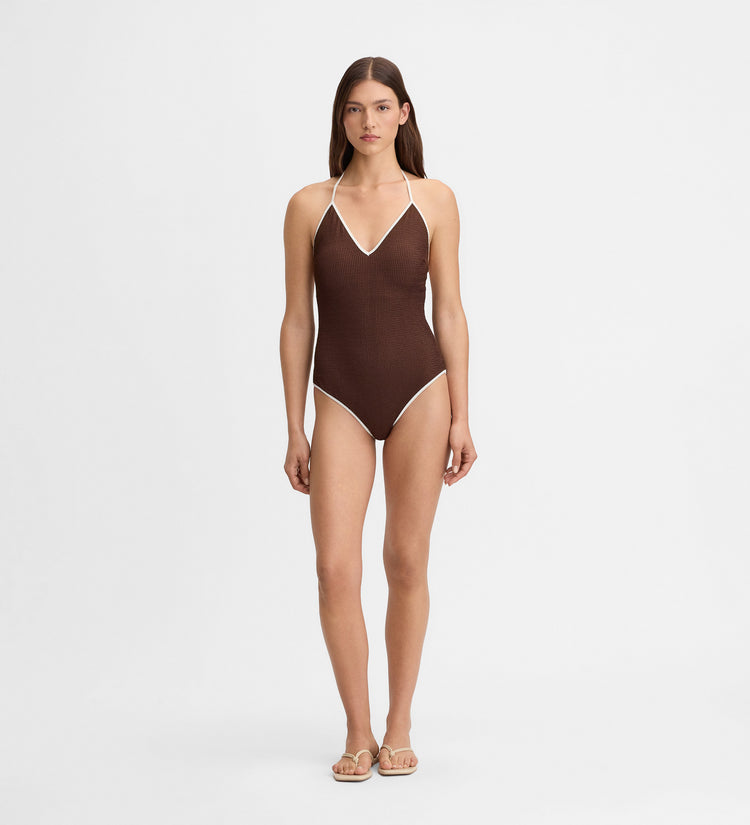 Plunge v-neck swimsuit