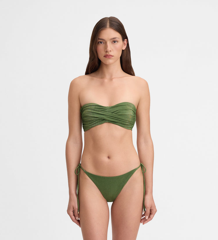 Top bikini bandeau drapeado