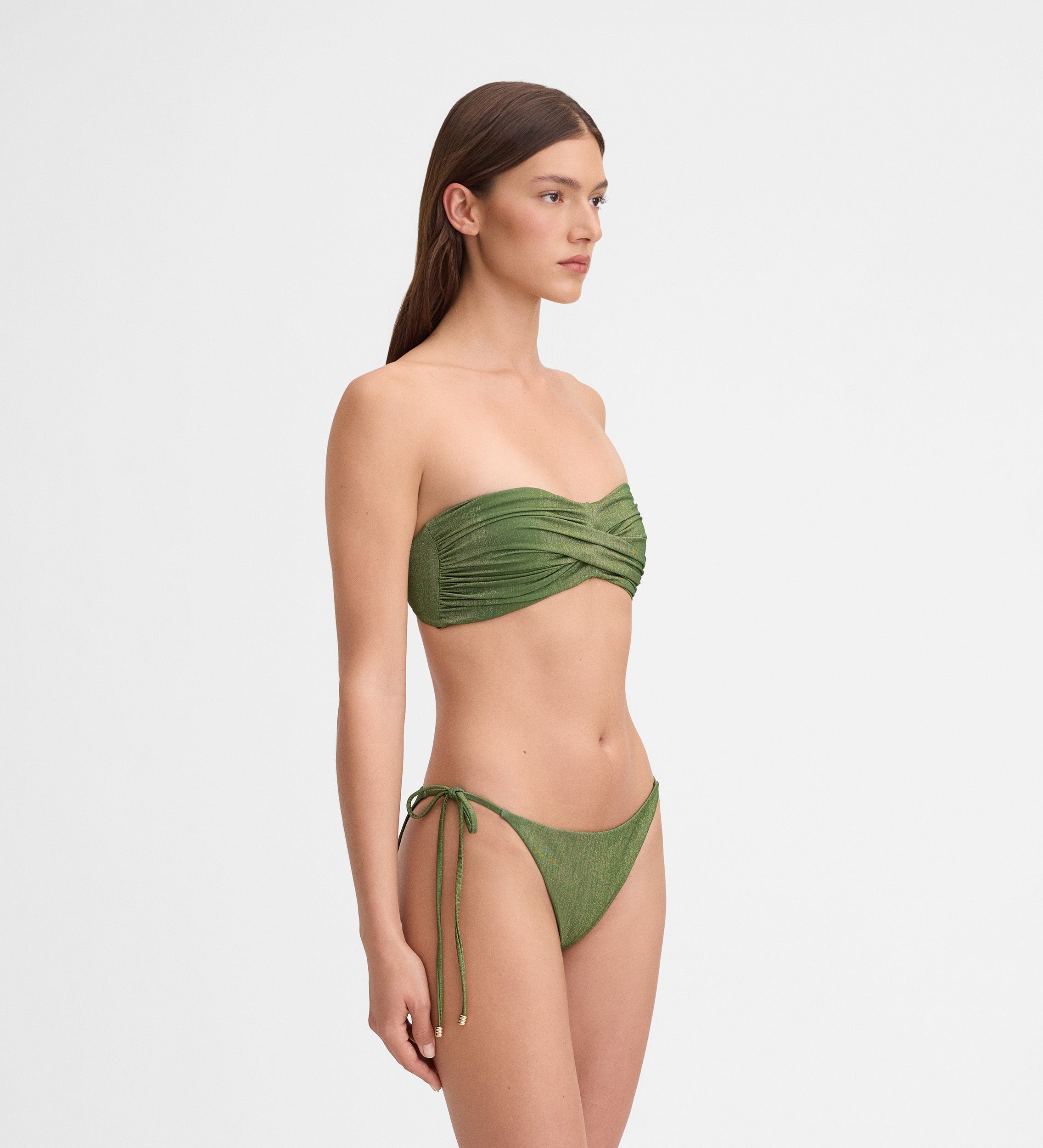 Top bikini bandeau drapeado