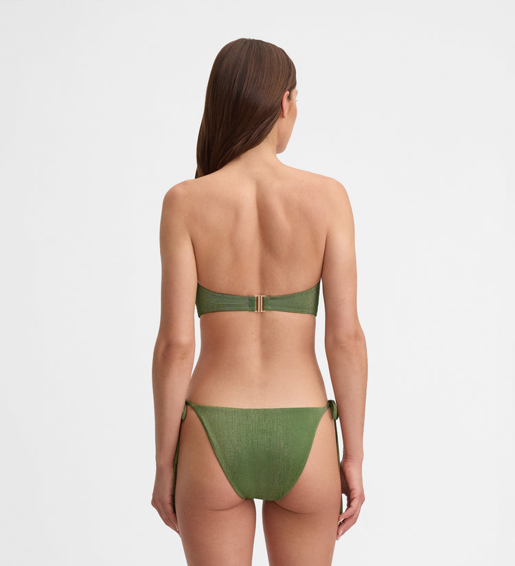 Top bikini bandeau drapeado