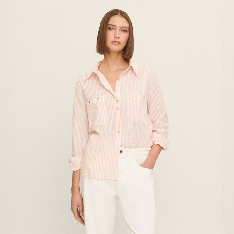 Chemise en coton à rayures
