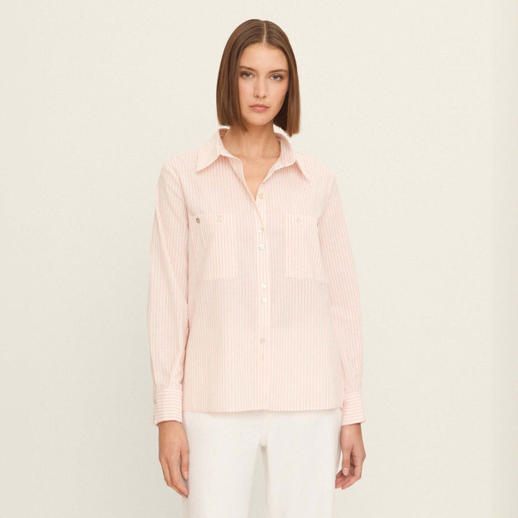 Chemise en coton à rayures