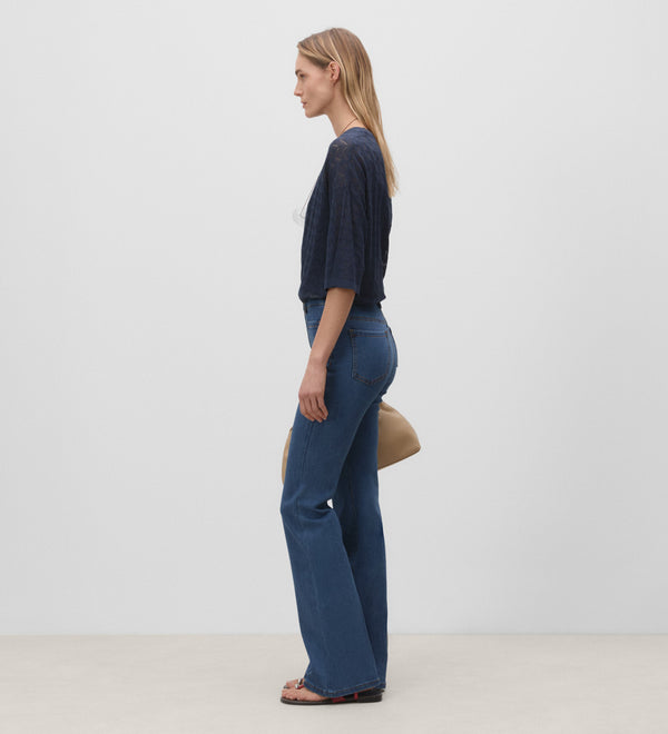 Denim pants with patch pockets