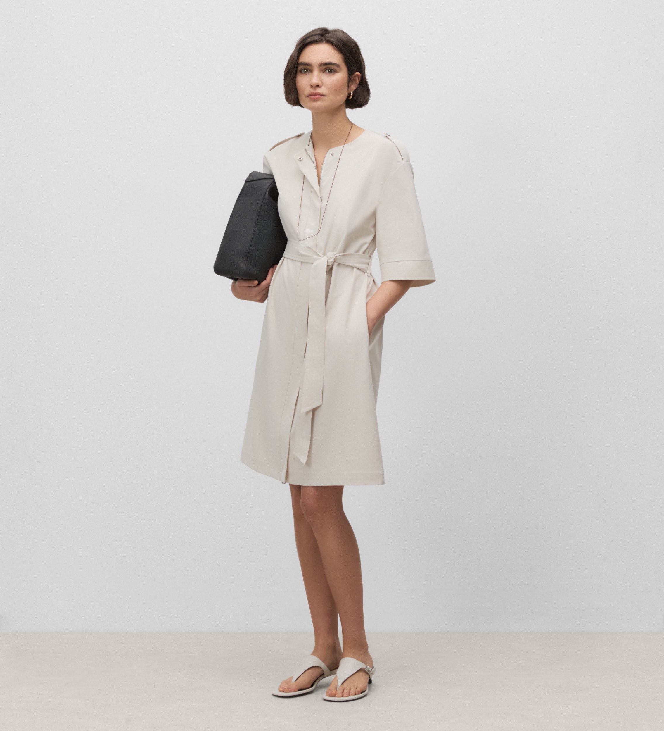 Short sleeve shirt dress